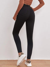 High Waist Patched Detail Skinny Jeans